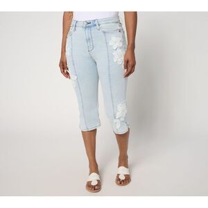 Liberare Women's Pants Sz 12 Drifod Jeans Embroidered Medium Grey Heather